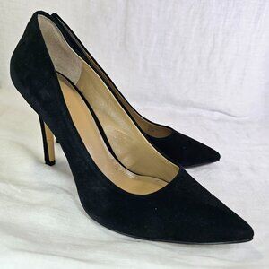 Ann Taylor Mila 4” Heel Suede Pump Scarpin Stiletto Pump 8.5 Black